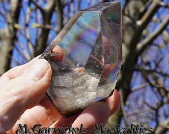 Garden Quartz Freeform Large Lodolite Multi-Faceted Phantom Quartz Crystalline Layer Phantom