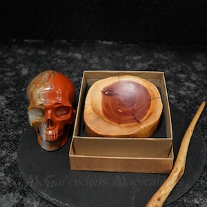 Offering Bowl 5.25''/ McGarnickels Eastern Red Cedar Altar Bowl Goddess Bowl Incense Burner Portable Altar Table Candle Holder OOAK