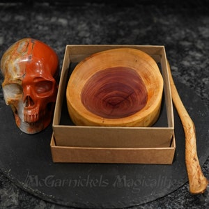 Offering Bowl 5.25''/ McGarnickels Eastern Red Cedar Altar Bowl Goddess Bowl Incense Burner Portable Altar Table Candle Holder OOAK