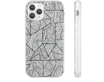 Unique Aesthetic iPhone Case, Cute Pretty Phone Case for Women/Girls, Birthday Gift for Teens, Patterned iPhone Case, Light Flexible Case
