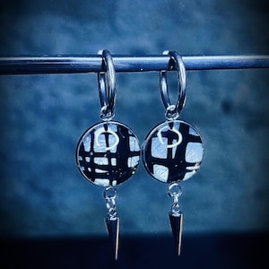 Sacred Chaos : Edgy Gothic Alt Punk Art earrings with Spikes