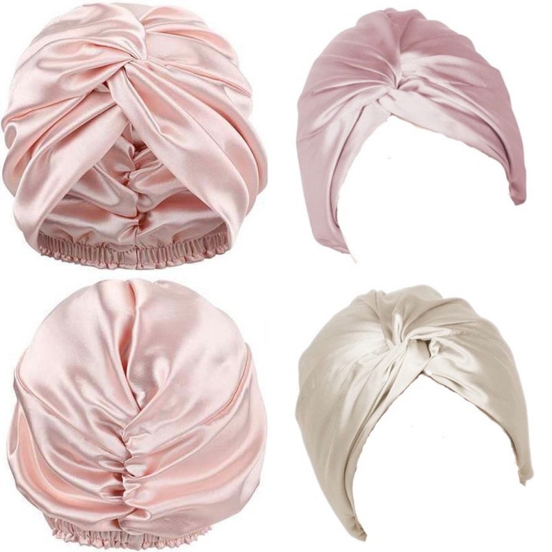 Silk Hair Wrap 100% Mulberry Silk Silk Bonnet Bridal Gift Hair Care Bridesmaid Gift Self-Care Perfect Gift Silk Turban zdjęcie 1