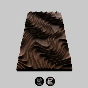 Organic Wave Panel STL, CNC-Fräser & 3D Druckerdatei, modernes architektonisches Relief digitaler Download