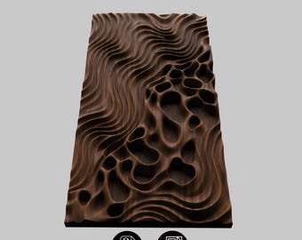 Wave to Cellular Panel 3D Model STL , Abstract Voronoi Relief , CNC Router Digital File