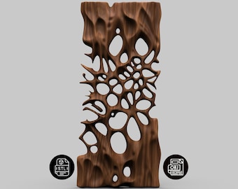 Voronoi Wood Panel STL , CNC Router & 3D Printer File , Voronoi 3D Carving Digital Model