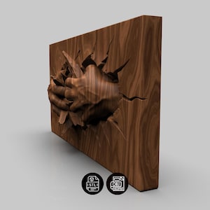 3D relief model of two realistic hands bursting through a cracked wooden block, high-detail STL for CNC and 3D printing.

Modelo en relieve 3D de dos manos realistas brotando de un bloque de madera agrietado, archivo STL para CNC y estampado 3D.

3D-Reliefmodell von zwei realistischen Händen, die durch einen rissigen Holzblock brechen, STL-Datei für CNC-Fräsen und 3D-Druck.

Modèle en relief 3D de deux mains réalistes sortant d'un bloc de bois fissuré, fichier STL pour CNC et impression 3D.