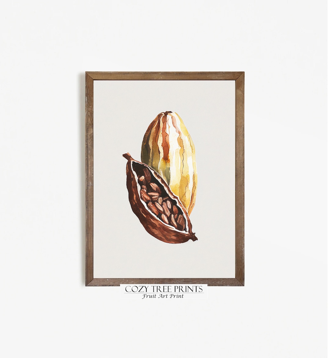 Printable Cacao Watercolor, Fruit Art Print, Wall Art Digital Download - Etsy