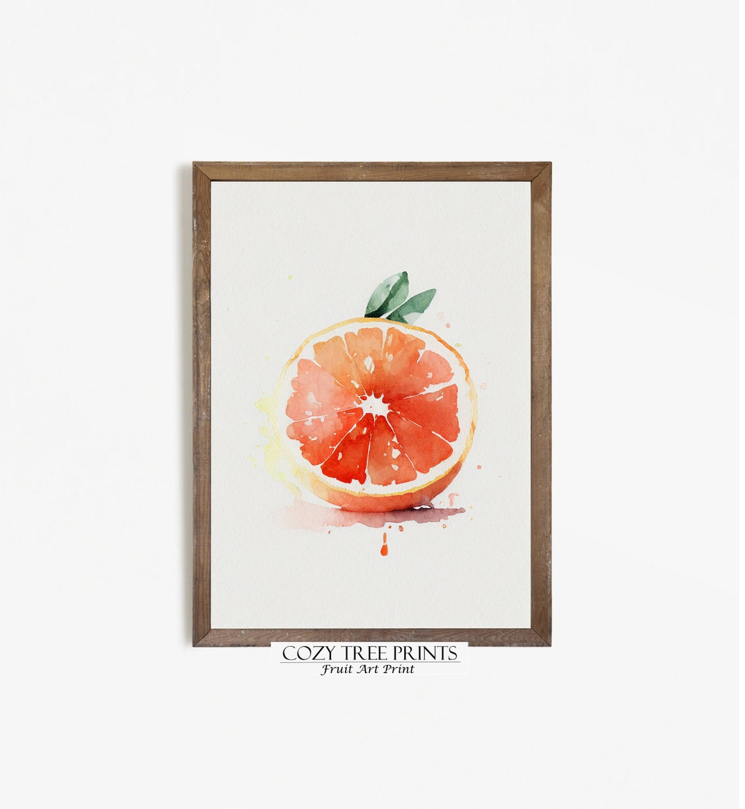Printable Grapefruit Watercolor, Fruit Art Print, Wall Art Digital