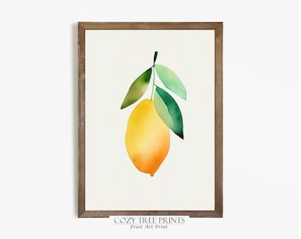 Printable Mango Watercolor, Fruit Art Print, Wall Art Digital Download