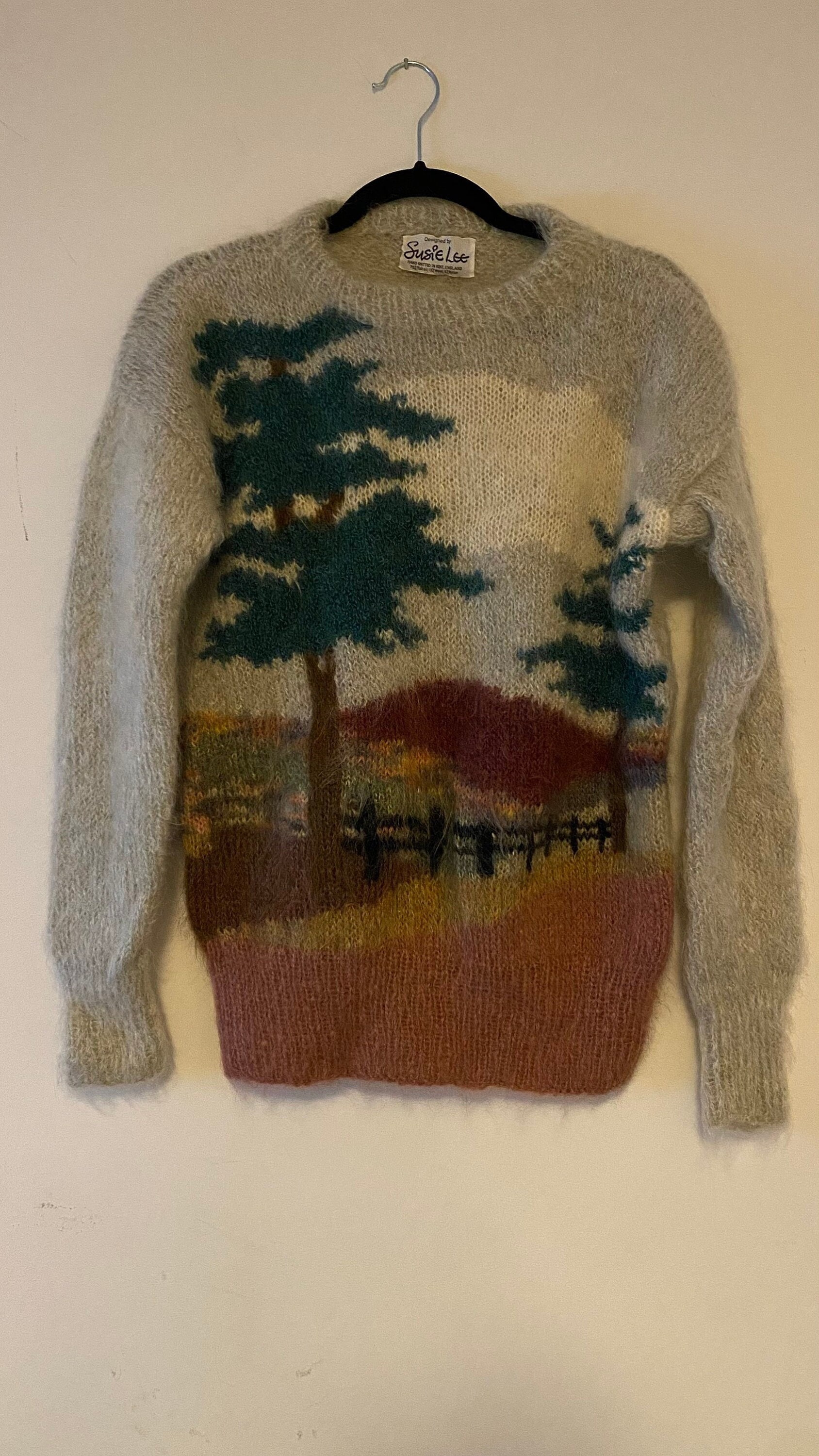福袋売れ残りセール Susie Lee | Vintage Mohair Sweater | 1980s | Country Scene ニット+セーター