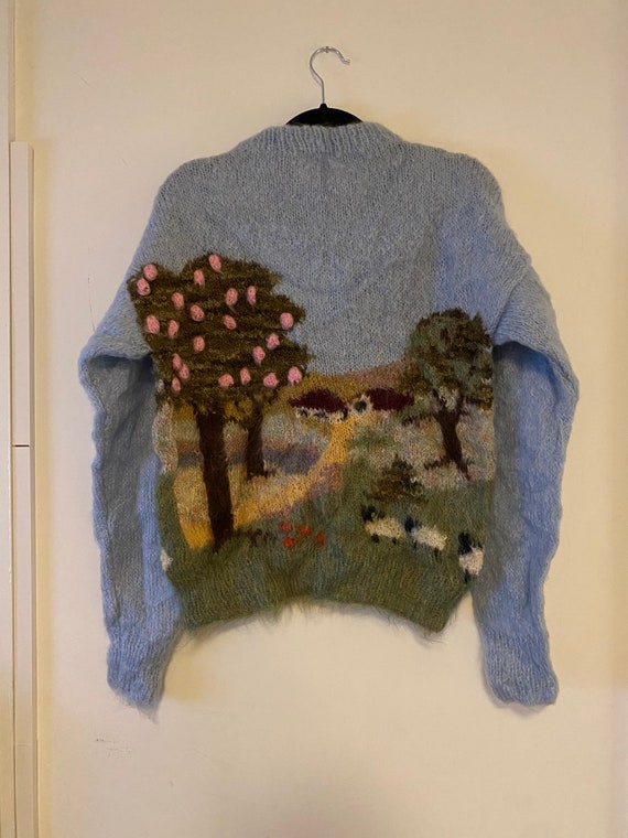 80's 90's vintage mohair taste グランジ ニット 80s Brown Pastoral Mohair Cardigan | L - Lucky Vintage