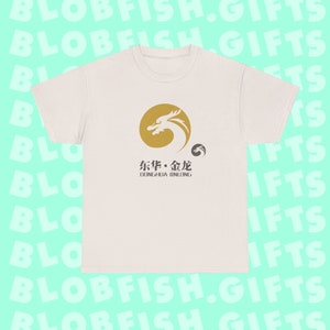 A grey Donghua-Jinlong industrial grade glycine shirt with a background reading "blobfish.gifts."  What a cool shirt!