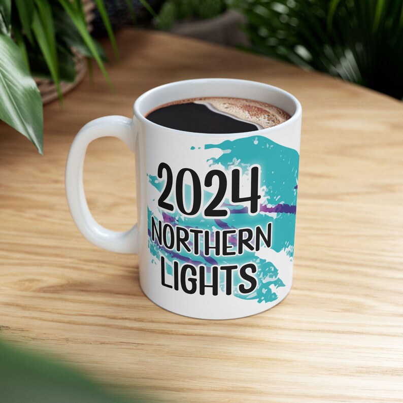 2024 Northern Lights Mug Aurora Borealis 90s Jazz Design Funny Meme Mug