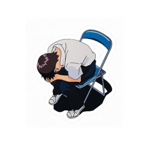 Shinji Ikari Chair Meme Sticker