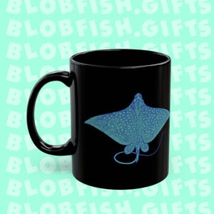 Black Stingray Mug, Sea Creature Marine Biology Ocean Gift