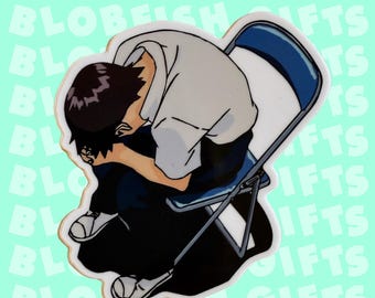 Shinji Ikari Chair Meme Sticker