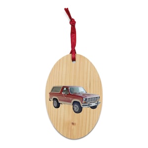 1980 Ford Bronco Bullnose Car Enthusiast Gift Magnet Christmas Wood Ornament