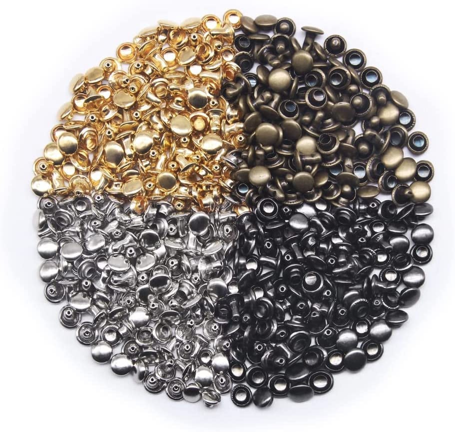 Set of Rivets For Leather Tags - 6mm, Fasteners For Labels And Tags, DIY Leather Craft For Shoes, Clothing, Bag, Parts, Decoration
