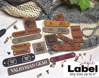 One Single Faux Leather Label Any Size