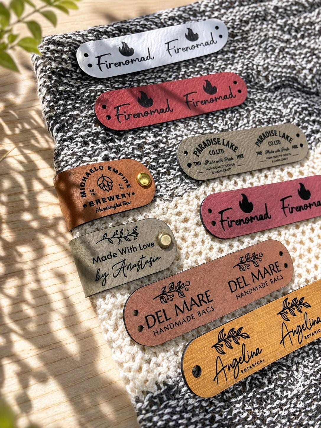 Personalised 2.75 X 0.75 in Faux Leather Labels Tags for Handmade