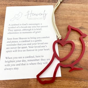Heavenly Messenger Cardinal Ornament | Keepsake | Loss | Christmas | Loved One | Beloved Angel | God&#39;s Messenger | Heaven | Grief | Grieving