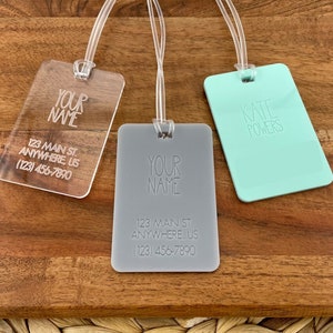 Personalized Engraved Acrylic Luggage Tag | Sports Bag | Backpack | Name Tag | Initials | Travel | Bag Tag | Suitcase | Trip