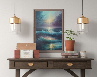 Acrylic Sea | Digital Print | Wall Decor | Calming Art | Living Room Art