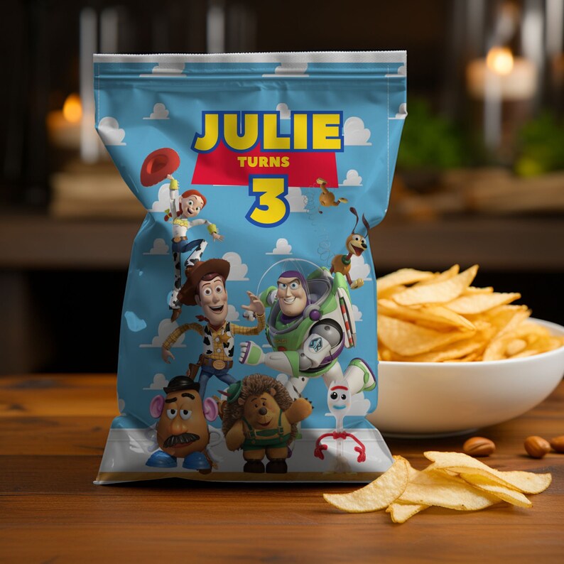 Toy Story Chip Bag Template Personalized Kids' Party Favors Etsy