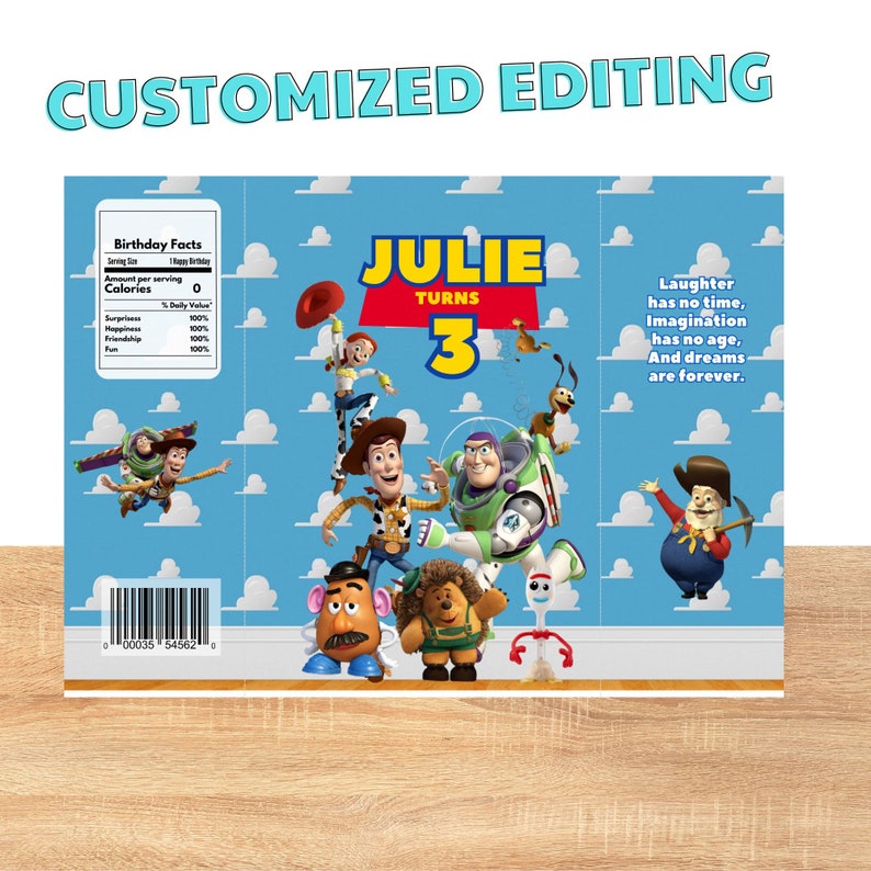 Toy Story Chip Bag Template Personalized Kids' Party Favors Etsy