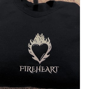 Embroidered Fireheart Throne of Glass Sweatshirt, Sarah J Mass Merch, ACOTAR, Bookish gifts, Booklover gifts, Christmas Gift, Crescent City