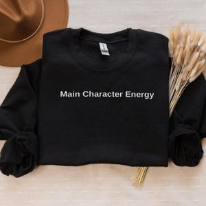 Embroidered Main Character Energy Sweatshirt, Embroidered Books Lover Sweatshirt, Books Club Shirt, Book Lover, Embroidered Reading Shirt