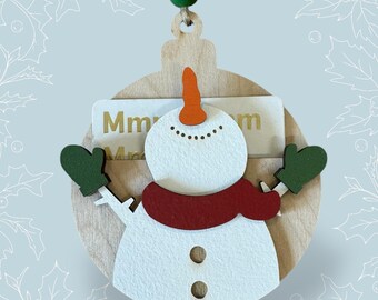 Schneemann-Geschenk-Kartenhalter-Verzierung