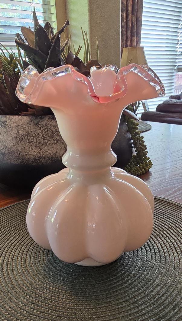 Fenton Melon Vase 8