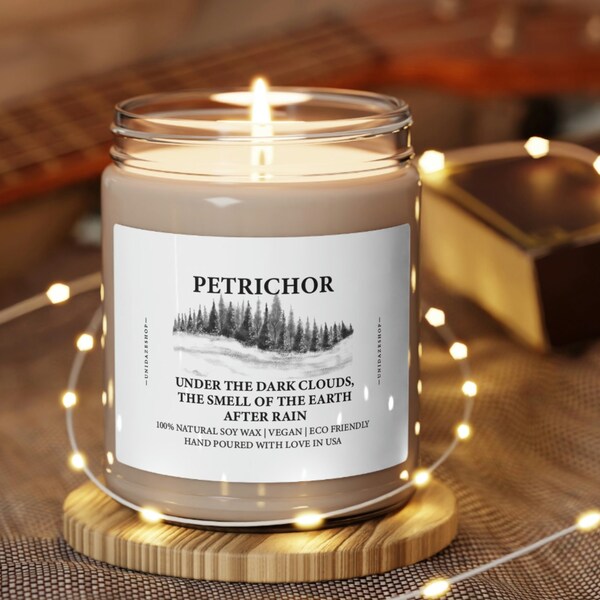 Petrichor Pillar Candle Etsy