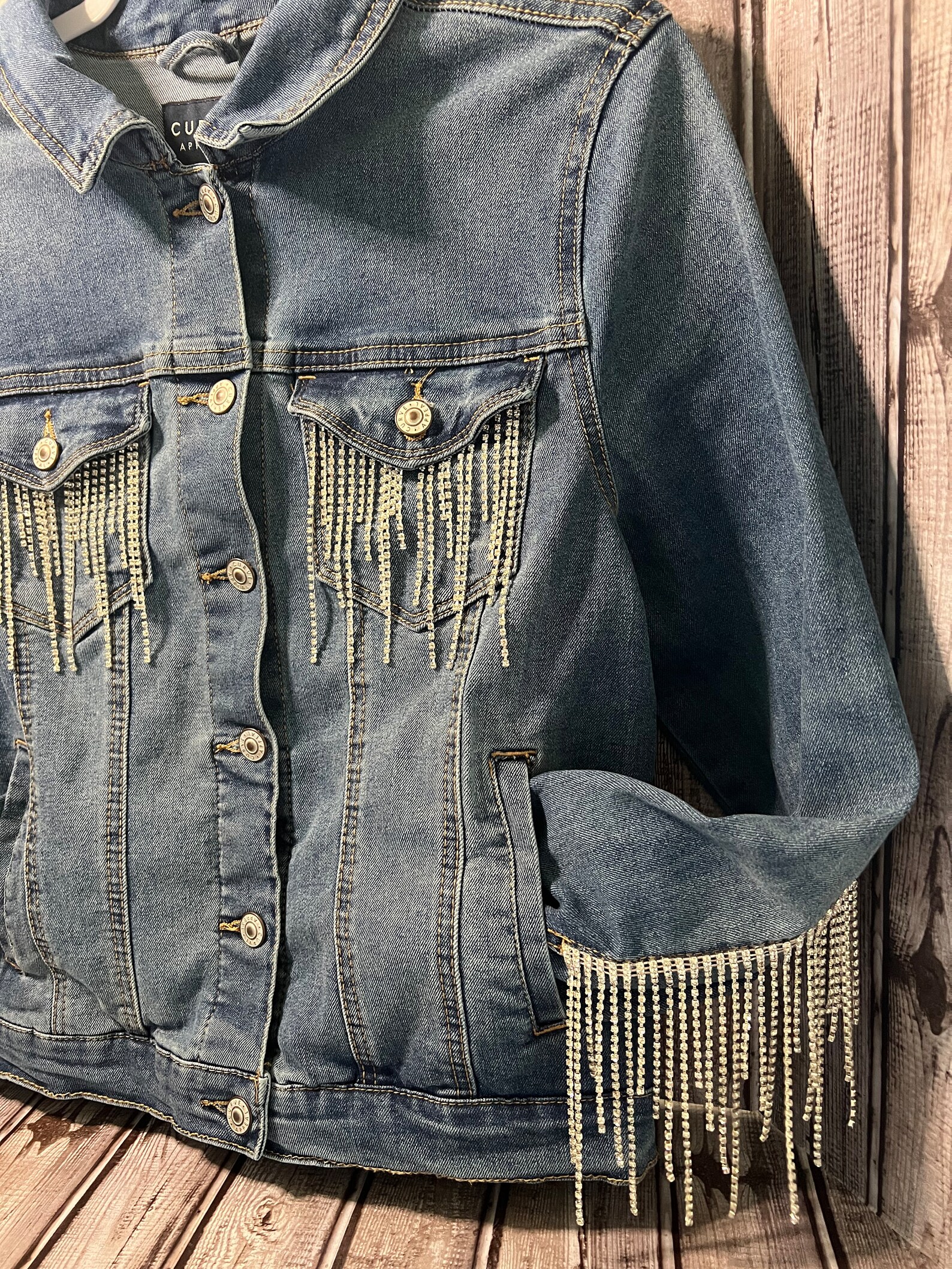 Denim & Rhinestone Jacket - Etsy