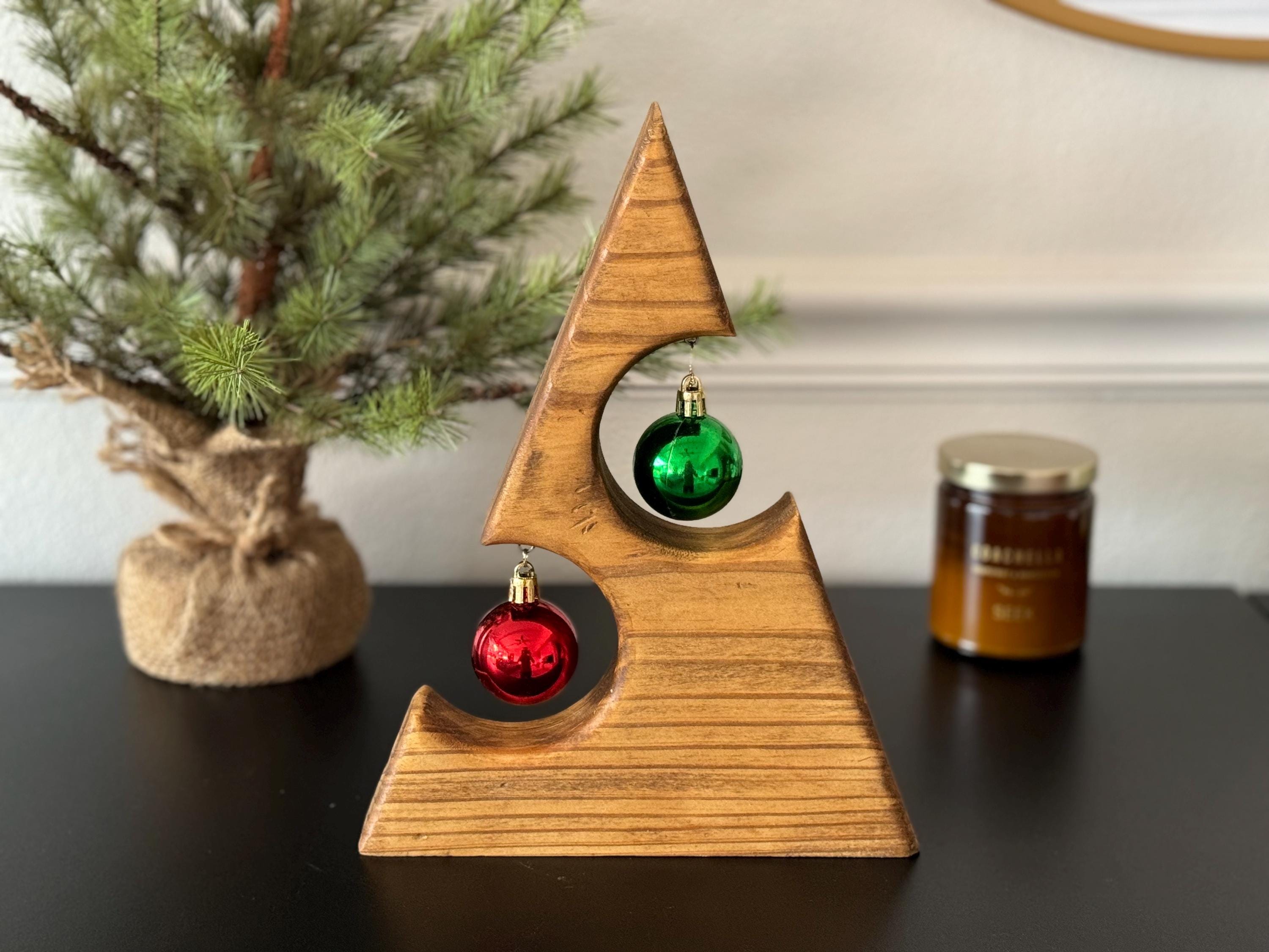 Handcrafted Holiday Charm: Mini Wooden Christmas Tree With Ornaments - Etsy