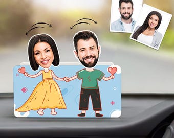 Cabezón personalizado para salpicadero de coche: adorno de cabeza móvil personalizado