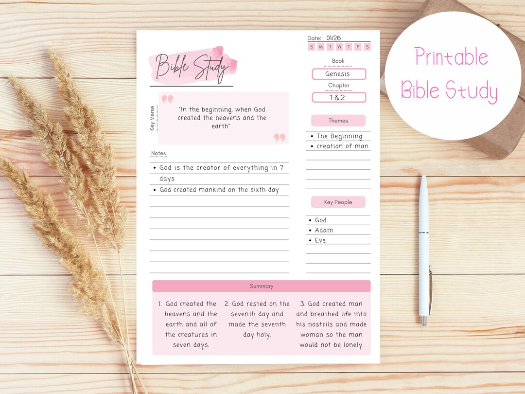 Digital Bible Study | Printable | Digital Bible Template | Bible ...
