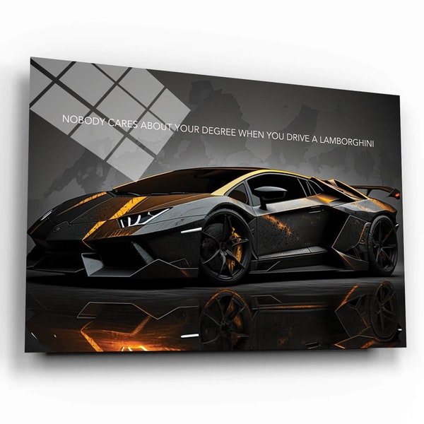 Motivational Wall Art,Lamborghini Poster, Supercar Print, Bedroom Decor Art for Man Cave,Supercar Office Decor  Luxury Car Inspirational