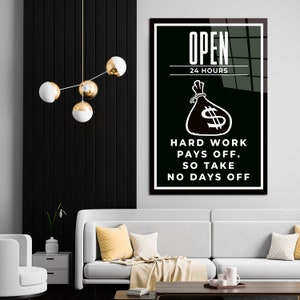 ALEC Monopoly WALL ART-Monopoly Inspirational Design-Motivational Canvas Office Millionaire Canvas, Pop Art Canvas, Black and White Wall Art