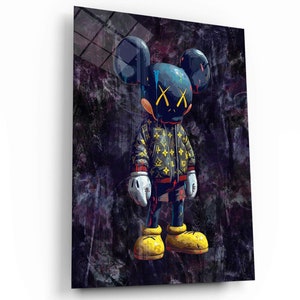 Designer Micky-inspirierte Hypebeast Figur Modernes Design Minimalistische Wand Dekoration Wohn/ Hotelzimmer Wand dekor Illustration Leinwand Kunst