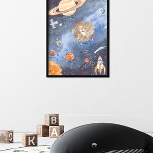 Sonnensystem Wandkunst, Astronauten Kunst, Little Boys Zimmer Dekor Ideen, Planeten, niedliches Design, druckbare Wandkunst, Nasa Astronaut