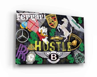 Scrooge Luxury Hustle Canvas Art: Modern Pop Street Art Print