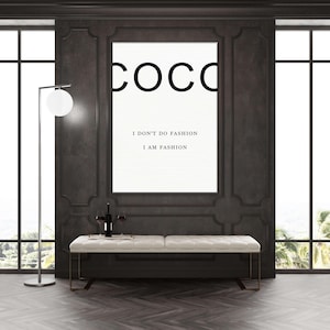 Coco-Inspired Wall Art - “I Don’t Do Fashion, I Am Fashion” - Minimalist Typography Print for Modern Home or Office Decor
