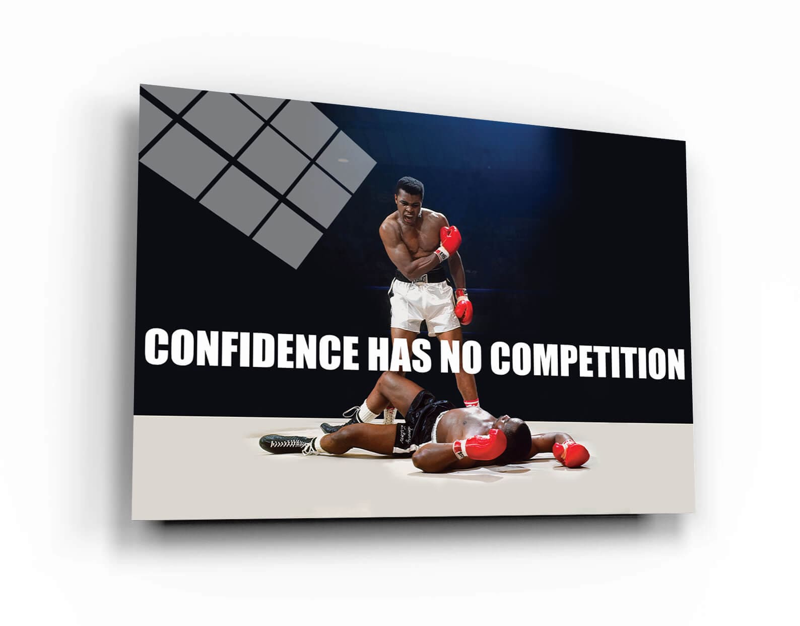 Muhammad Ali Boxing Art: Confidence Quote, Sports Canvas Print