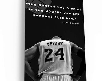 MOTIVATIONAL Quotes WALL ART Decor Inspirational Poster Canvas Kobe Bryant Basketball Player Poster Wall Art Acrylic Black Mamba