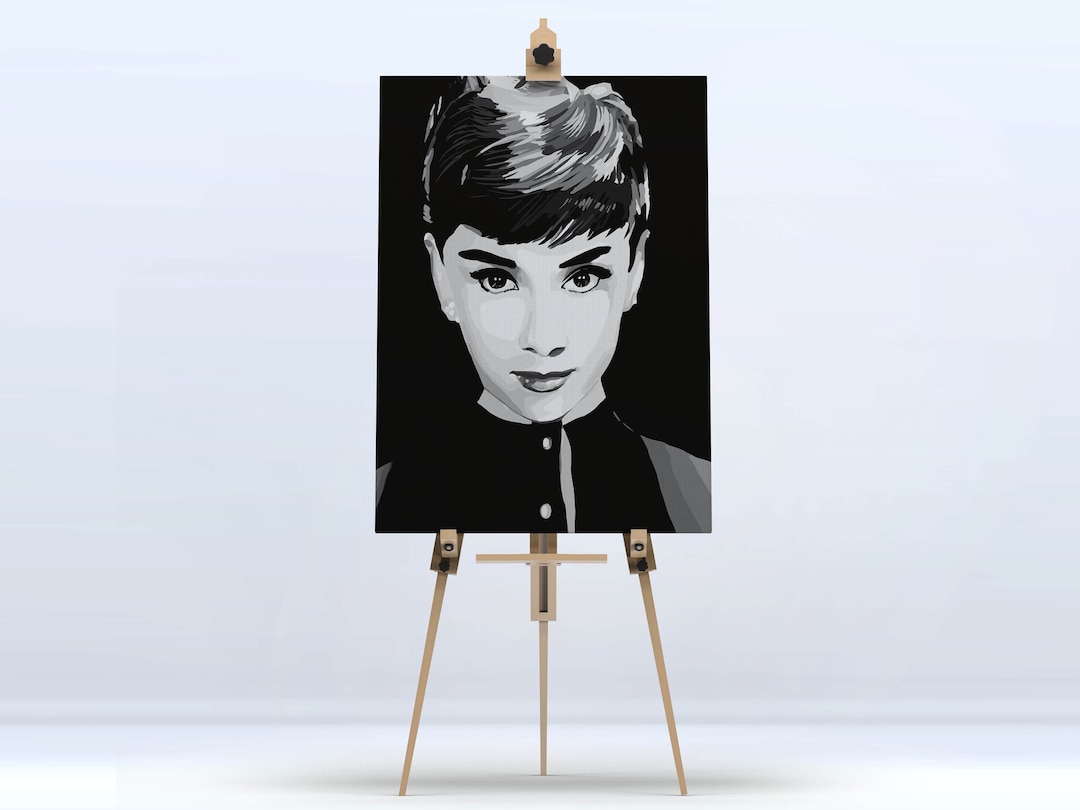 Audrey Hepburn Painting by Number Picture on Canvas Kit for Adults Acrylic Paint DIY Gift Paint