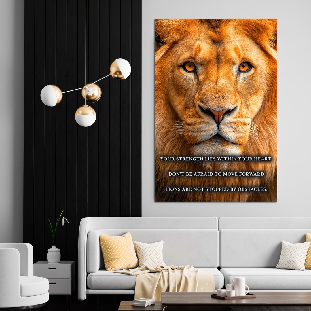 Majestic Lion Motivational Canvas Wall Art – Stunning Wildlife Mindset ...