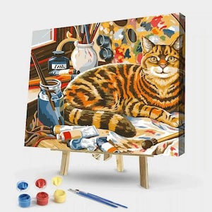 Cat - Painting By Numbers - 50*40cm , Paint By Numbers Kit For Adults and children  ,Home Decor , Personalized Gift For Her/Him