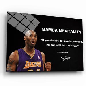 Mamba Mentality Motivation Quotes Canvas, Kobe Mentality Print, Basketball Legend Player Poster, Basketball Gift, Mindset Print